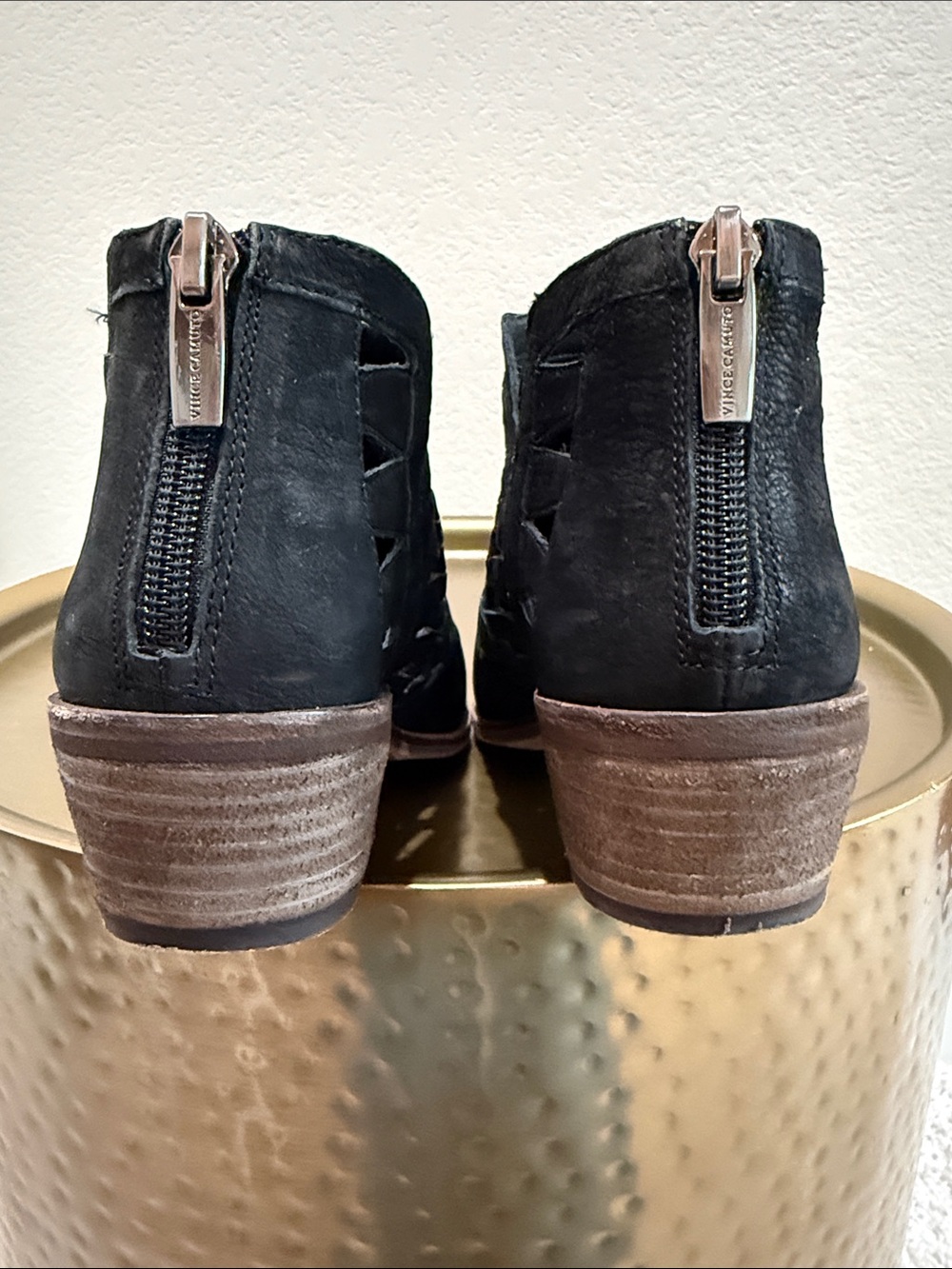 Vince Camuto Peera Black Tumbled Leather Ankle Boot - Picture 4 of 11